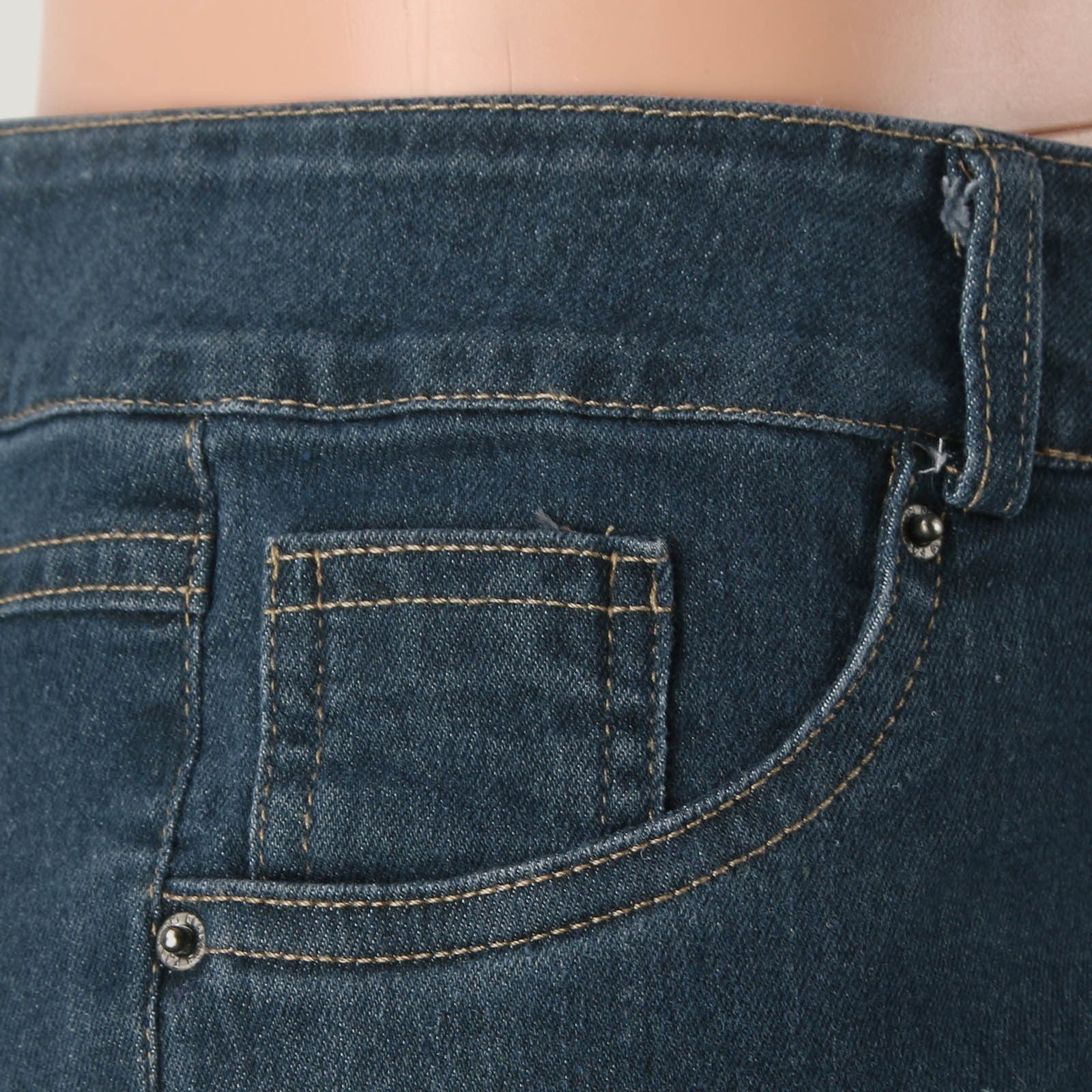 thumbnail image 5 of Jeggings con forro polar para mujer, tallas grandes - Cintura alta, sin cremallera, denim elástico, pantalones térmicos de invierno - L-XXXXL, 5 of 7